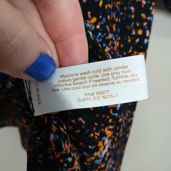 Decree V-Neck Tunic Top Women Large Abstract Boho Indie Dark Academia Artistic - Picture 8 of 13